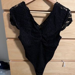NWOT Black Lace Bodysuit